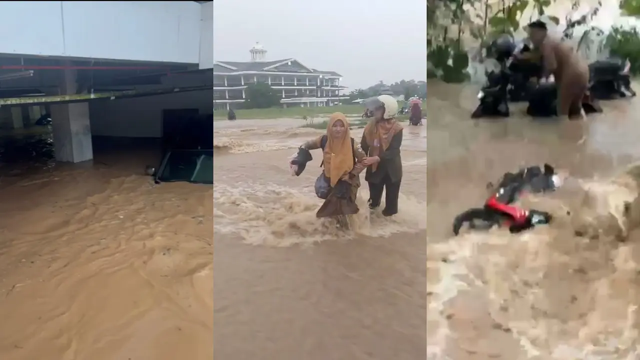 banjir di kantor bupati pesisir barat lampung