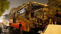 Bus Transjakarta Terbakar di Kwitang, Lalin ke Senen Macet