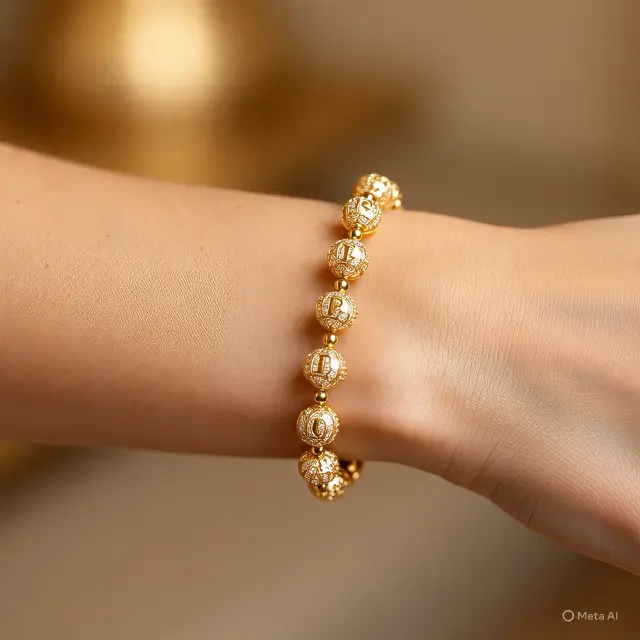 Referensi Model Gelang Emas Kombinasi Manik-Manik