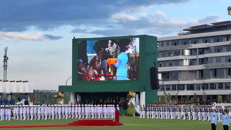 Tim Indonesia Maju Bertugas Pada Upacara Penurunan Bendera Sang Merah Putih di IKN.