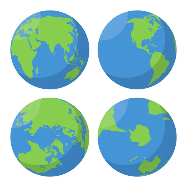 Ilustrasi globe, garis bujur