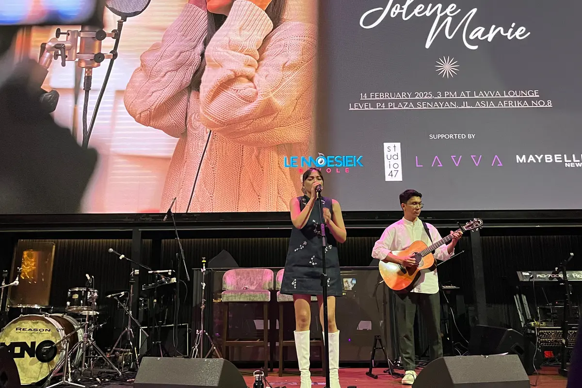 Konferensi Pers Jolene Marie dengan Single Baru 'Merindu' di Lavva Lounge (Dok/Fimela.com/Rianti Fitri Wulandari)