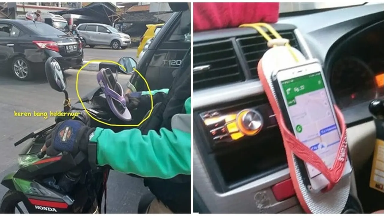 Gaya Orang Saat Memasang Holder Hp di kendaraan Ini Bikin Senyum-senyum