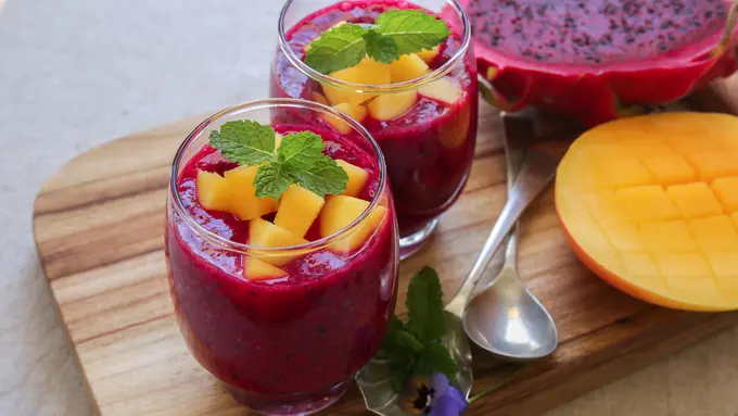 resep mango dragon smoothies