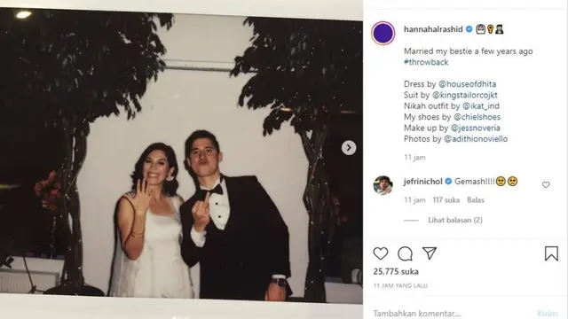 Baju dan Riasan Simpel Hannah Al Rashid dan Nino Fernandez Saat Menikah