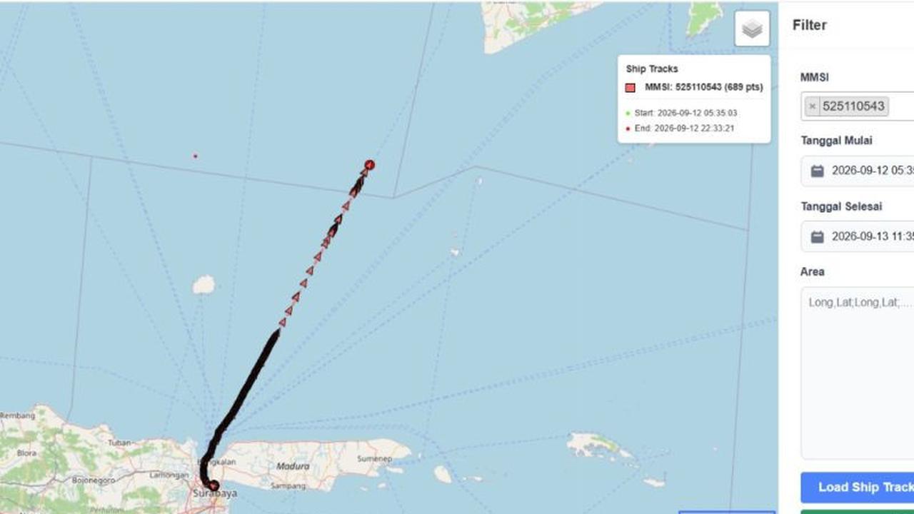 KM Virgo Hilang Kontak, Ini Jejak Terakhir yang Terekam AISITS