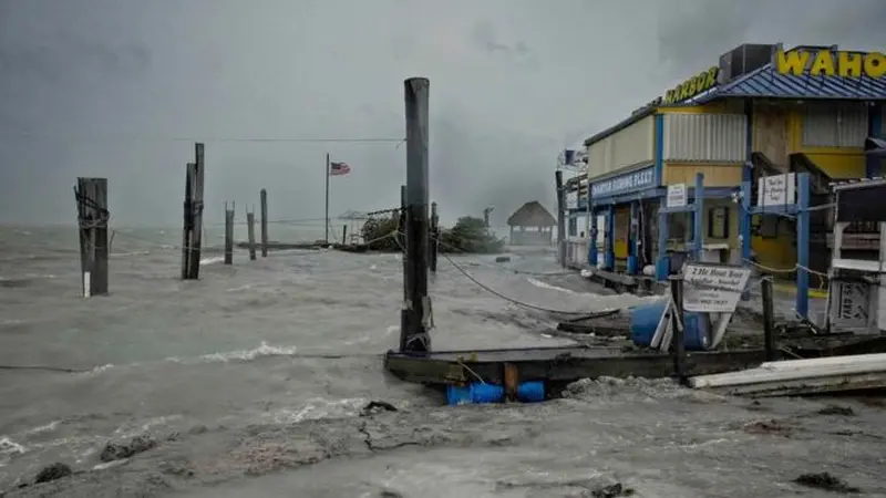 Area di Florida Keys umumnya dekat dengan permukaan laut dan rentan dengan terjangan gelombang saat Badai Irma menghantam. (AFP)