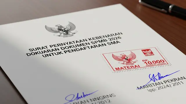 Surat Pernyataan Kebenaran Dokumen SPMB 2026 untuk Pendaftaran Sekolah
