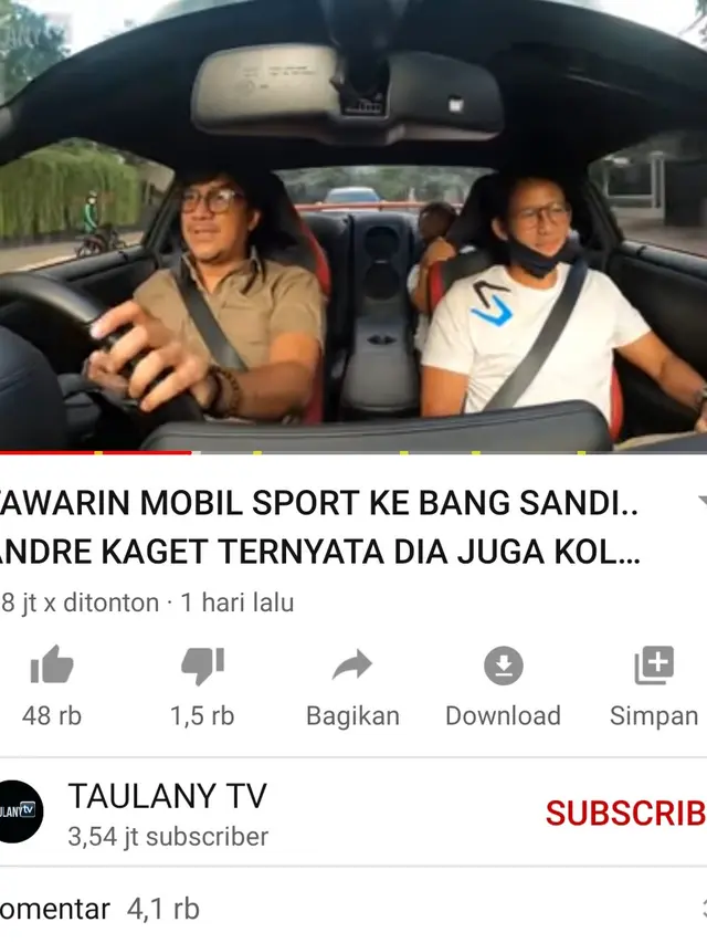 Unggahan Andre Taulany. (Foto: YouTube Taulany TV)