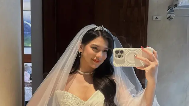 Bak Pengantin Sungguhan, Penampilan Davina Karamoy dalam Gaun Pernikahan untuk Film Terbaru