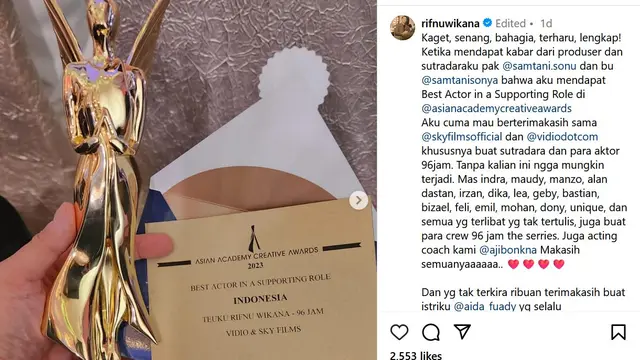 Unggahan Teuku Rifnu Wikana. (Instagram/ rifnuwikana)