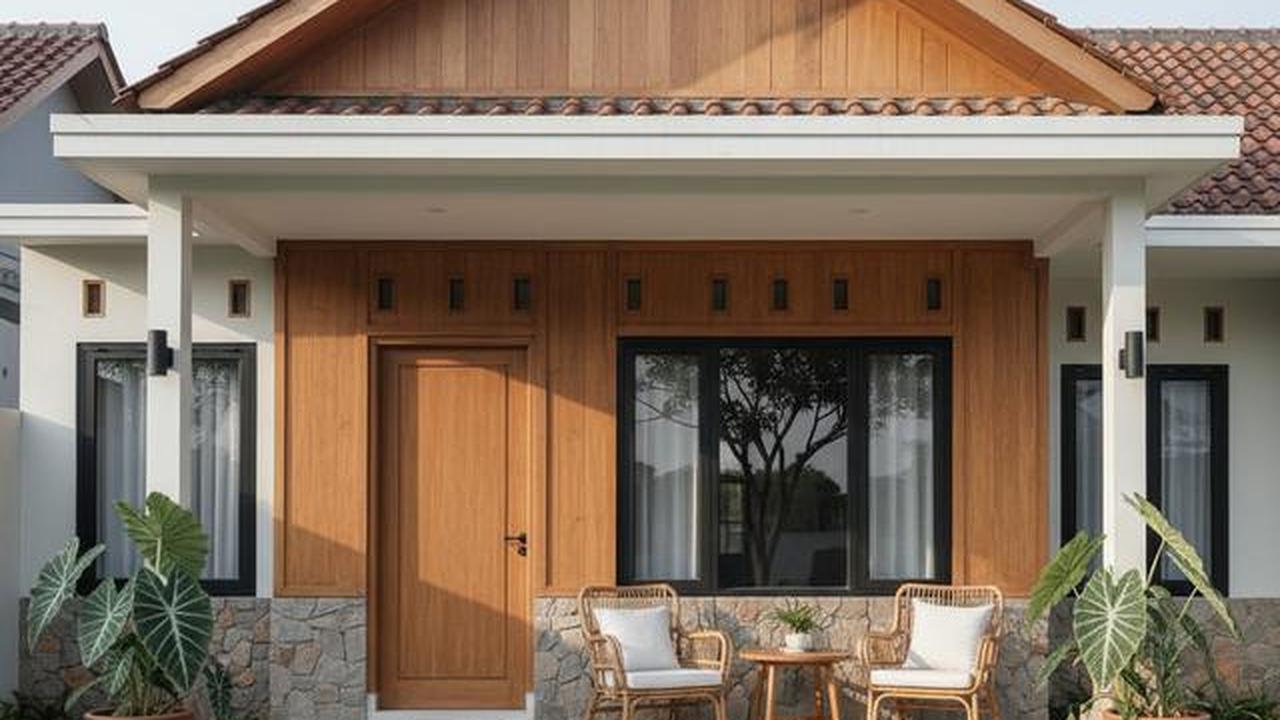 8 Model Rumah Kecil Tapi Luas dengan Tanaman Daun Lebar di Teras Depan, Asri