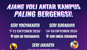 MOJI Gelar Liga Voli Mahasiswa 2026, Kompetisi Antarkampus Bergulir di 3 Kota
