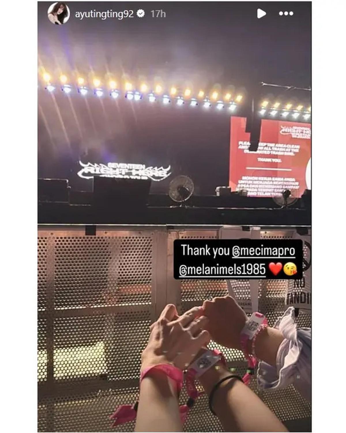 6 Potret Ayu Ting Ting dan Bilqis Nonton Konser SEVENTEEN, Senang Dapat Kursi Depan