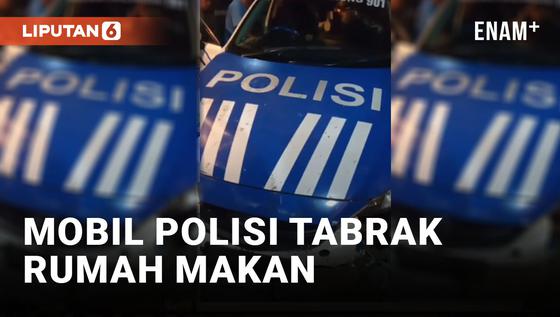 VIDEO: Mobil Patroli Polantas Tabrak Rumah Makan di Bolaang Mongondow