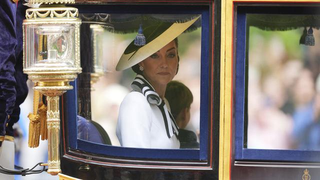 Kate Middleton di Trooping the Colour 2024. (James Manning/PA via AP)