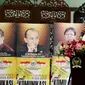 Ketua DPR Bambang Soesatyo atau Bamsoet memberi sambutan dalam peluncuran buku Komunikasi Politik Jokowi di Jakarta, Jumat (9/3). Buku tersebut mengupas bahasa komunikasi politik Presiden Jokowi. (Liputan6.com/JohanTallo)