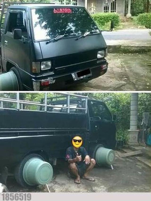8 Potret Nyeleneh Modifikasi Roda Mobil, Ada yang Pakai Wajan
