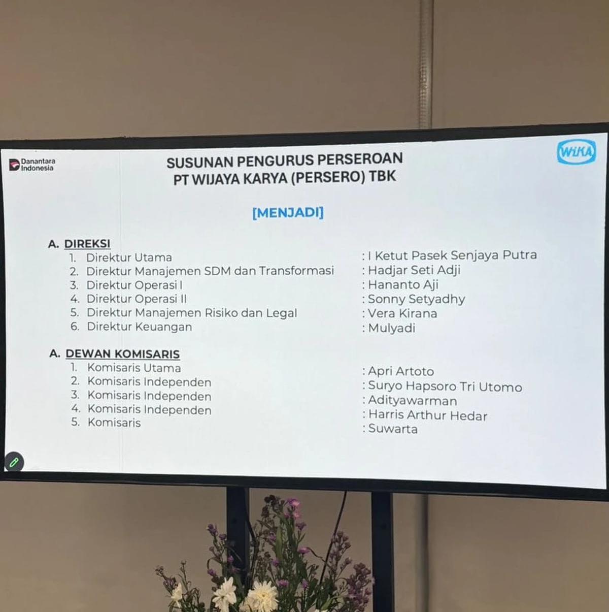Susunan Dewan Komisaris