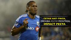 Didier Drogba mencetak hat-trick pada pertandingan antara Montreal Impact vs Philadelphia Union di Major League Soccer, Montreal menang 5-1.