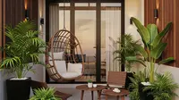 12 Desain Teras Rumah Kecil dengan Kursi Gantung, Area Sempit Jadi Ruang Santai