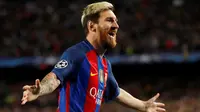Hattrick Lionel Messi ke gawang Manchester City menambah koleksi hattrick-nya menjadi 7 di Liga Champions. Performanya berhasil mengungguli koleksi Cristiano Ronaldo, yang mengemas 5 hattrick. (Action Images via Reuters/John Sibley)