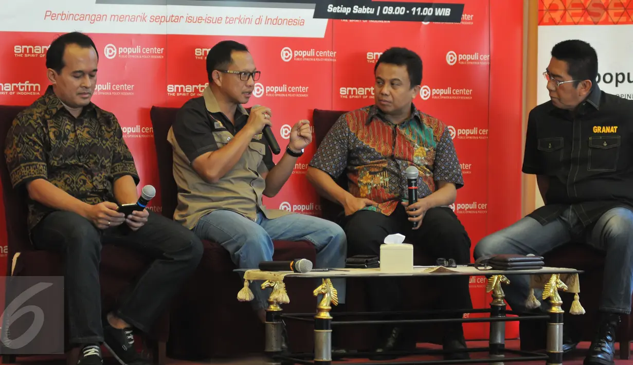Suasana diskusi ‘Keamanan Jelang Lebaran’, Jakarta, Sabtu (4/7/2015). Kejahatan yang dimaksud adalah perampokan minimarket, pencurian dengan kekerasan di jalan, tawuran, dan banjing locat . (Liputan6.com/Herman Zakharia)