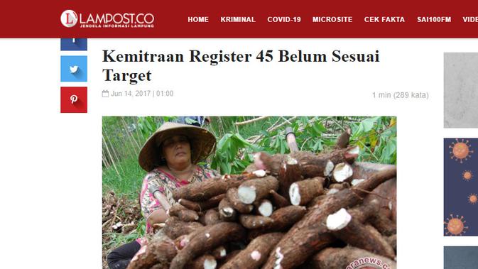 Cek Fakta Liputan6.com menelusuri klaim foto Prabowo menjadi petani singkong