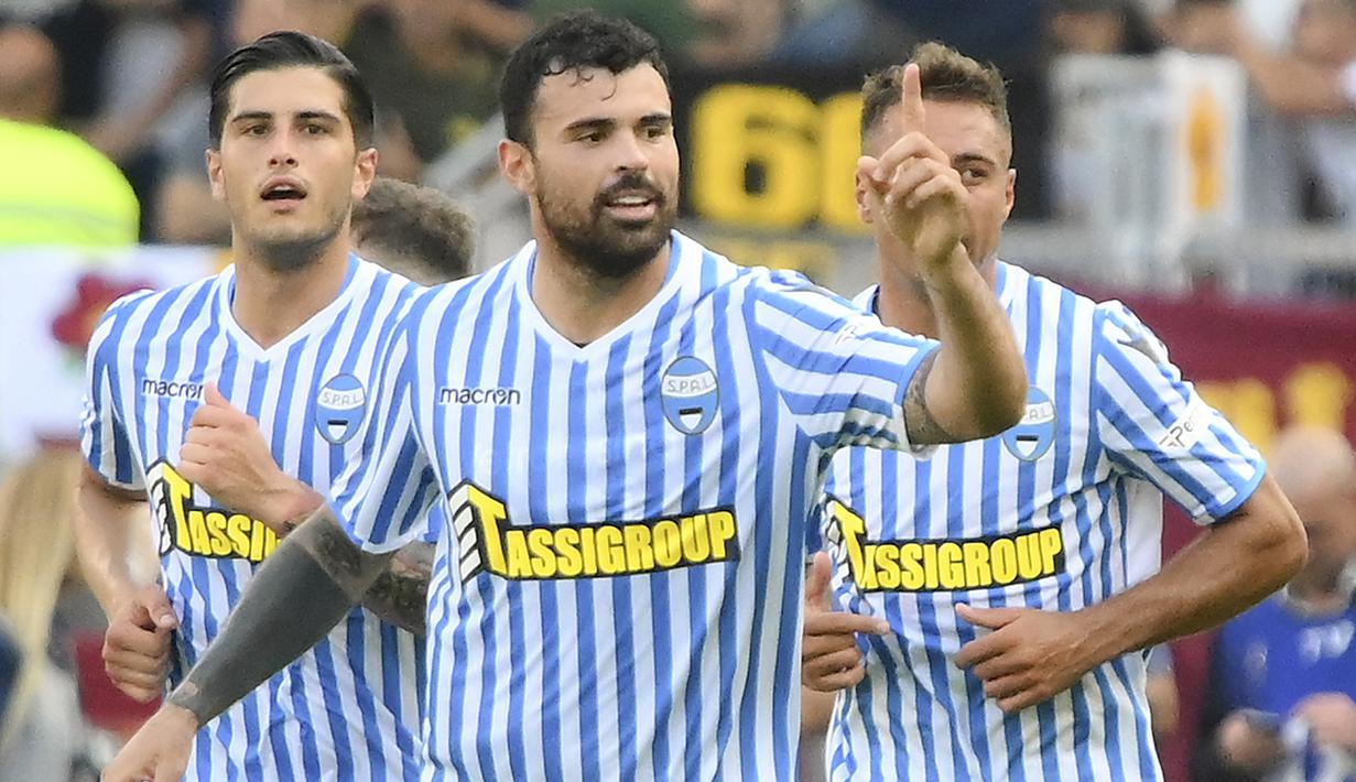 7. Andrea Petagna (SPAL) - 16 Gol (6 Penalti). (AFP/Alberto Pizzoli)