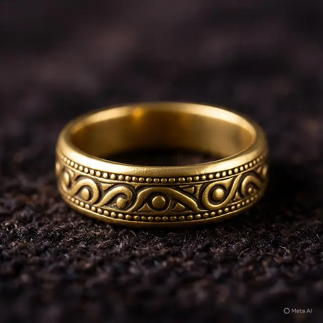 Cincin Emas Motif Ukiran Suku