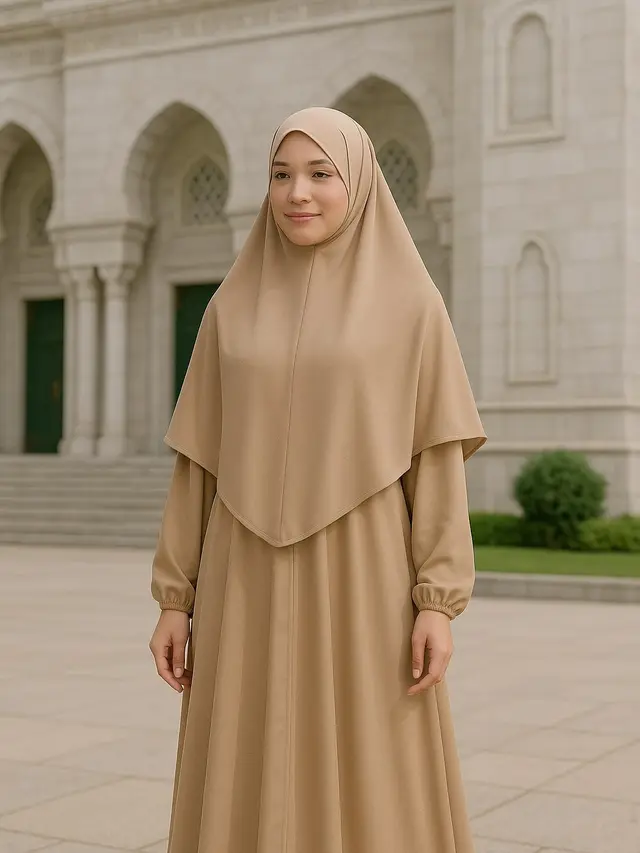 Model Gamis Syari Set Khimar Instan