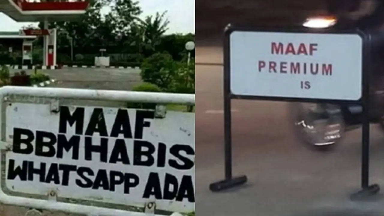 6 Tulisan Maaf di Pom Bensin Ini Bikin Tepuk Jidat