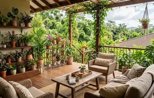 10 Desain Teras Rumah untuk Banyak Pot tetapi Tetap Ada Ruang Duduk, Bikin Nyaman Bersantai