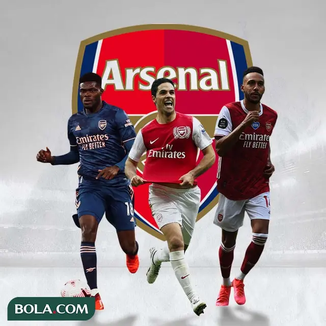 Arsenal - Thomas Partey, Mikel Arteta, Pierre Emerick Aubameyang