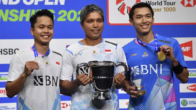 Foto: Tundukkan Anthony Ginting, Jonatan Christie Jadi Tunggal Putra Indonesia ke-6 yang Juarai All England Sepanjang Sejarah