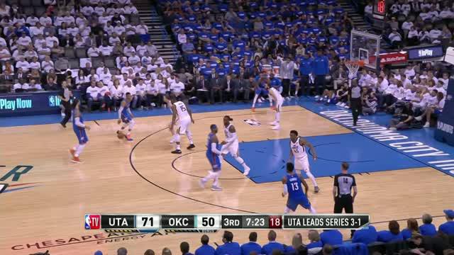 Berita video game recap NBA 2017-2018 antara Oklahoma City Thunder melawan Utah Jazz dengan skor 107-99.