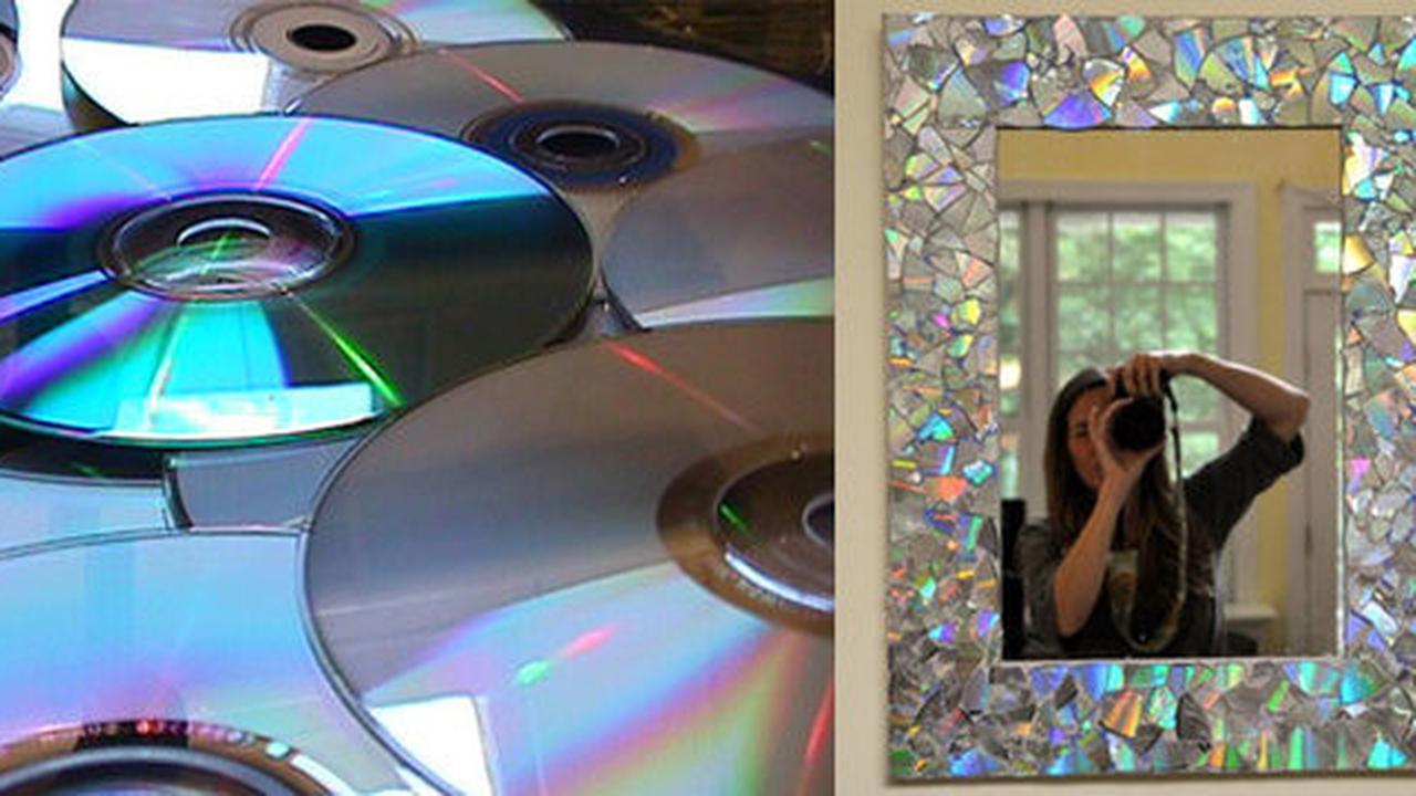 [DIY] Sulap kepingan CD bekas jadi frame mosaik keren