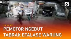 Suara benturan memecah keheningan malam, barang dagangan jatuh berserakan.
