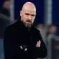 Pelatih Ajax Amsterdam, Erik Ten Hag saat laga 32 besar Liga Europa 2019/2020 melawan Getafe di Coliseum Alfonso Perez Stadium, Getafe, 20 Februari 2020. (AFP/Javier Soriano)