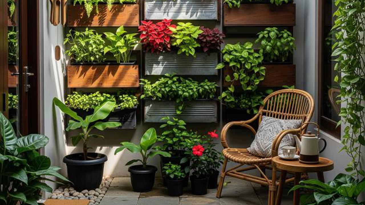 Model Teras Bertingkat dengan Vertical Planter Box/Model Rumah Mungil tapi Dilengkapi Taman Vertikal Cantik (Sumber: gemini.com)