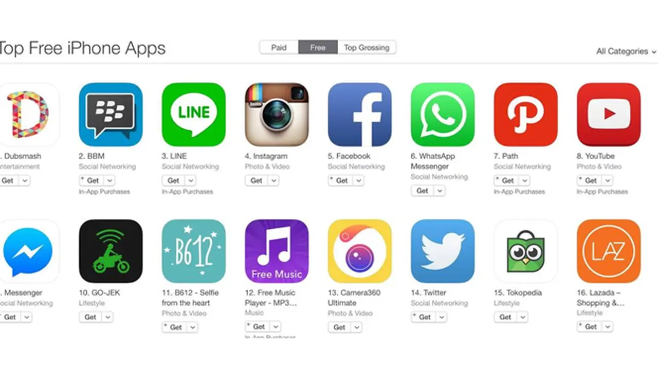 Tokopedia Masuk Daftar Aplikasi Gratis Terpopuler di App Store