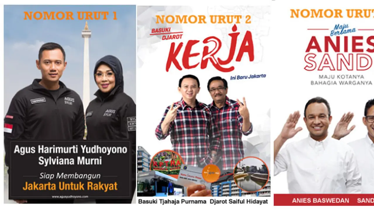 3 pasangan peserta pilkada DKI Jakarta