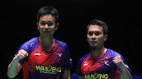 Ganda putra Indonesia Mohammad Ahsan/Hendra Setiawan akan melawan pasangan Malaysia Aaron Chia/Soh Wooi Yik pada partai final Kejuaraan Dunia Bulu Tangki 2022&nbsp; di Tokyo Metropolitan Gymnasium, Tokyo, Jepang, Minggu (28/8) mulai pukul 15.00 waktu setempat. (foto: PBSI)