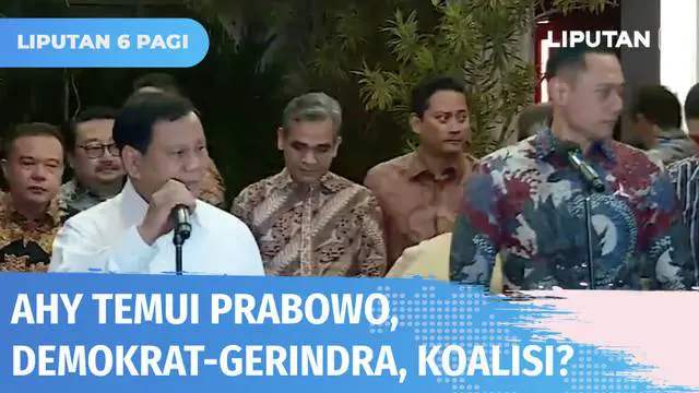 Jumat (24/06) malam, Ketua Umum Partai Demokrat, Agus Harimurti Yudhoyono, menemui Ketua Umum Partai Gerindra Prabowo Subianto di Jalan Kertanegara, Kebayoran Baru, Jakarta. Pertemuan berselang satu hari setelah AHY menemui Ketua Umum Partai Nasdem, ...