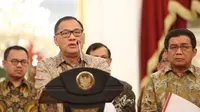 Gubernur Bank Indonesia, Agus Martowardojo menjelaskan 5 paket kebijakan di Istana Negara. (Foto: Faizal Fanani/Liputan6.com).