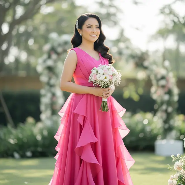 Baju Bridesmaid Warna Pink Fanta (Gemini AI)