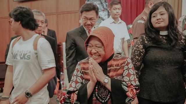 6 Momen Tri Rismaharini Kunjungi Gereja di Surabaya, Salah Satunya Bekas Lokasi Bom