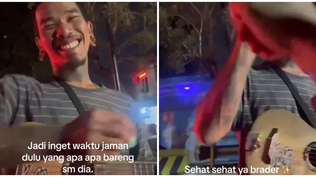 Momen Pria Bertemu Sahabat SMA Jadi Pengamen di Jalanan, Saling Beri Semangat