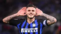 1. Mauro Icardi - Inter Milan memberikan nomor punggung 7 kepada Mauro Icardi setelah nomor 9 diberikan kepada Romelu Lukaku pada musim ini. (AFP/ Alberto Pizzoli)