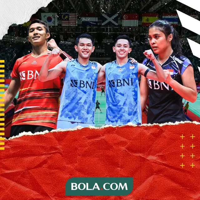 Ilustrasi - Gregoria Mariska, Jonatan Christie, Fajar / Rian